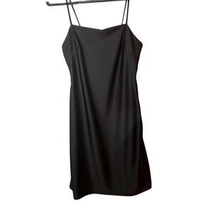 Liz Sara‎ Black Spaghetti Strap Cutout Back Sheath Dress Women's Large NYE Party